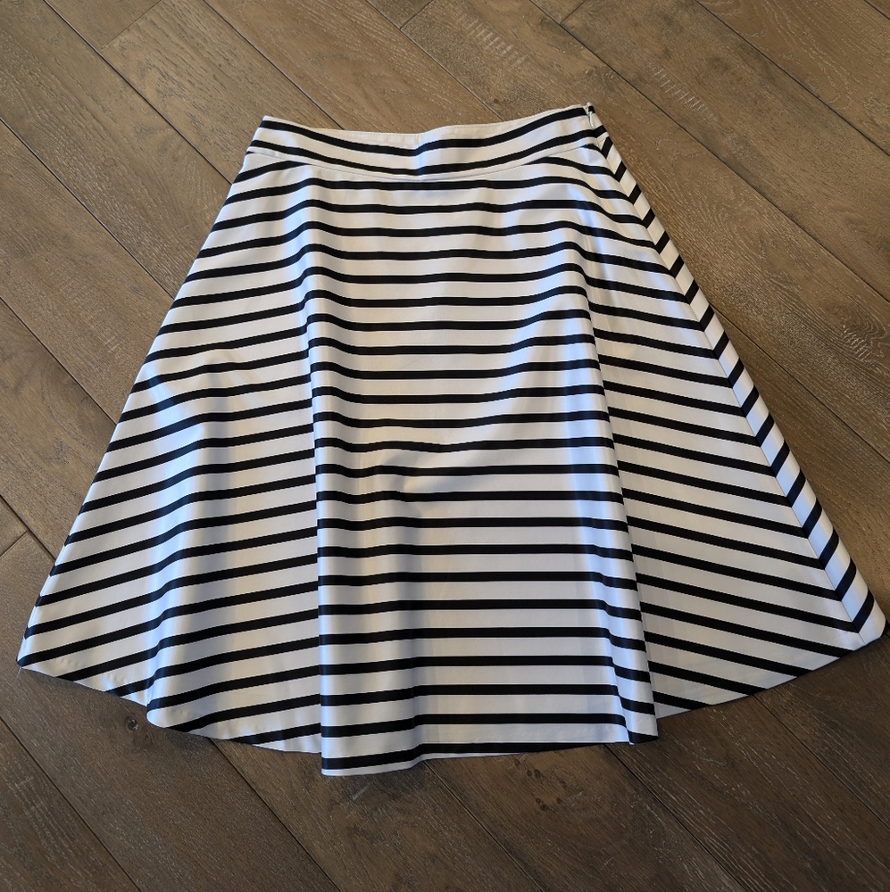 Black and White Striped Skirt